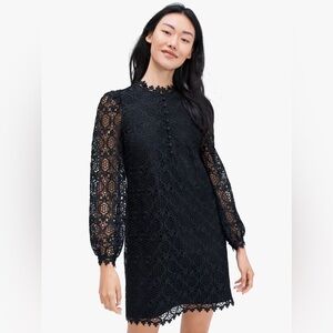 EUC Kate Spade Black Scallop Lace Mini Dress